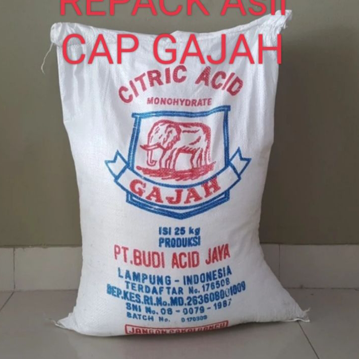 

Terlaris Citric Acid Sitrun Asli Cap Gajah REPACK 500 Gram/ Asam Sitrun