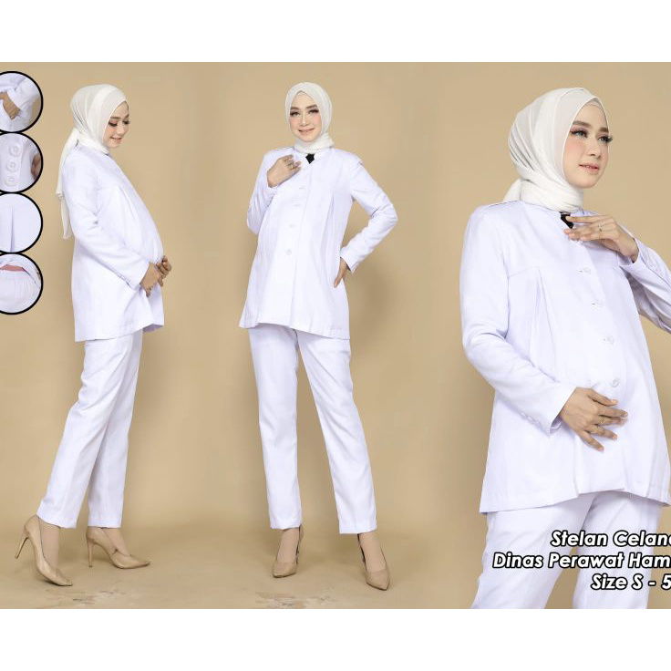 Paling Larisv2V6h Pemda Hamil Perawat / Baju Hamil Putih /  Seragam Pemda Hamil / Seragam Pemda Hami