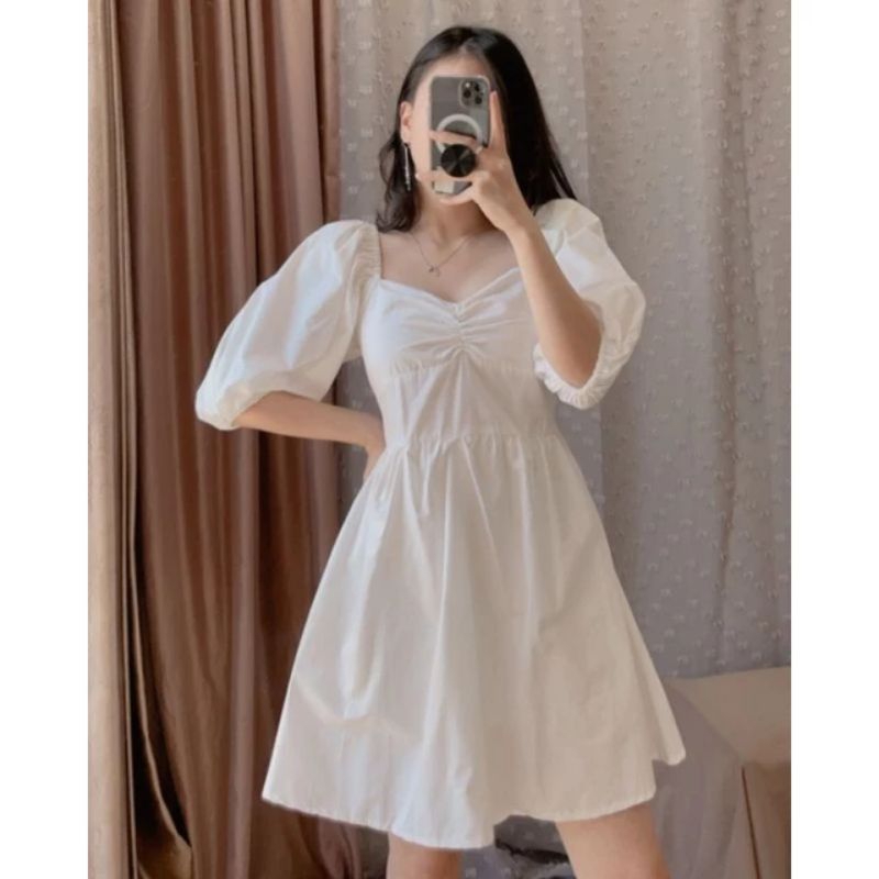 Aulia - Dress Sabrina, Dress Kekinian, Dress Kasual, Dress Midi Big Size