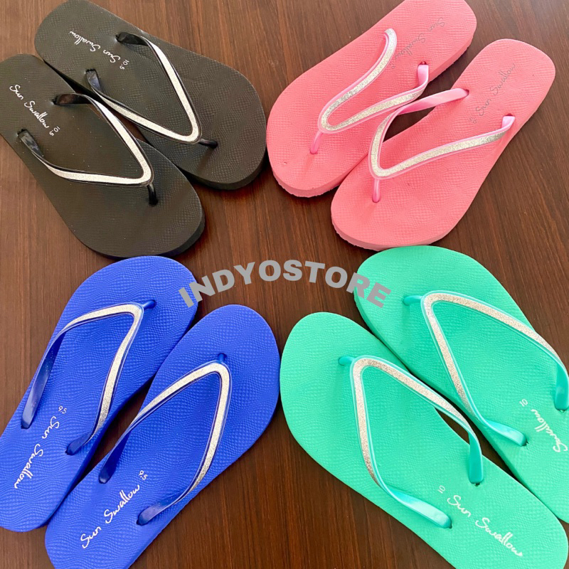 SUN SWALLOW CRYSTAL SANDAL JEPIT WANITA