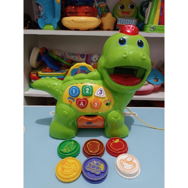 Vtech Chomp & count Dino mainan edukasi berhitung,warna,bentuk & musik preloved