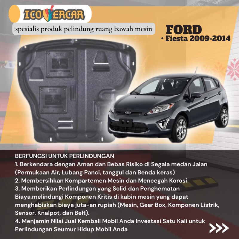 cover engine cover deck pelindung bawah mesin Ford fiesta tahun 2009-2014
