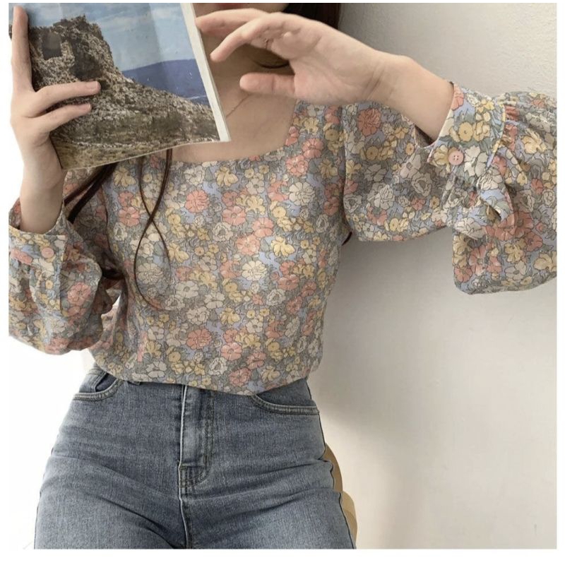 Sheraa blouse vintage | blouse vintage | blouse bunga korean look