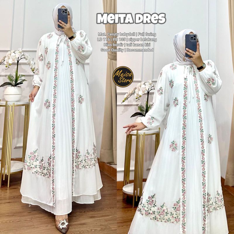 Gamis Ceeuty Bordir White//Meita Dress