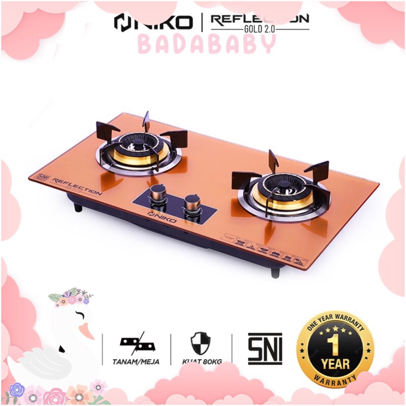 NIKO KOMPOR TANAM 2 TUNGKU REFLECTION GOLD 2.0