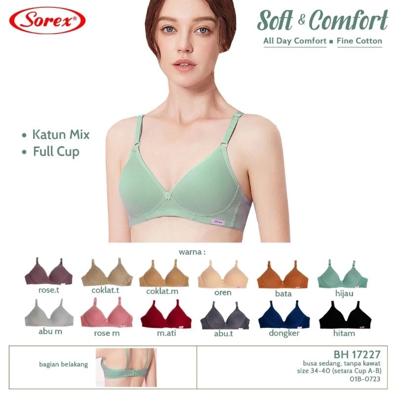 SOREX BRA TANPA KAWAT BUSA TIPIS