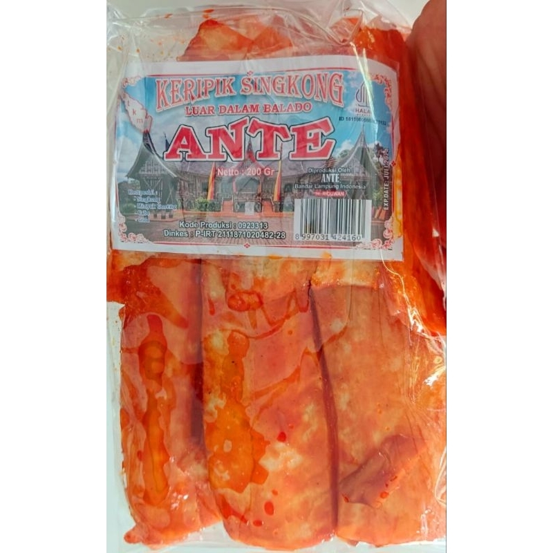 

Kripik Singkong Balado Ante- Net: 200 Gram