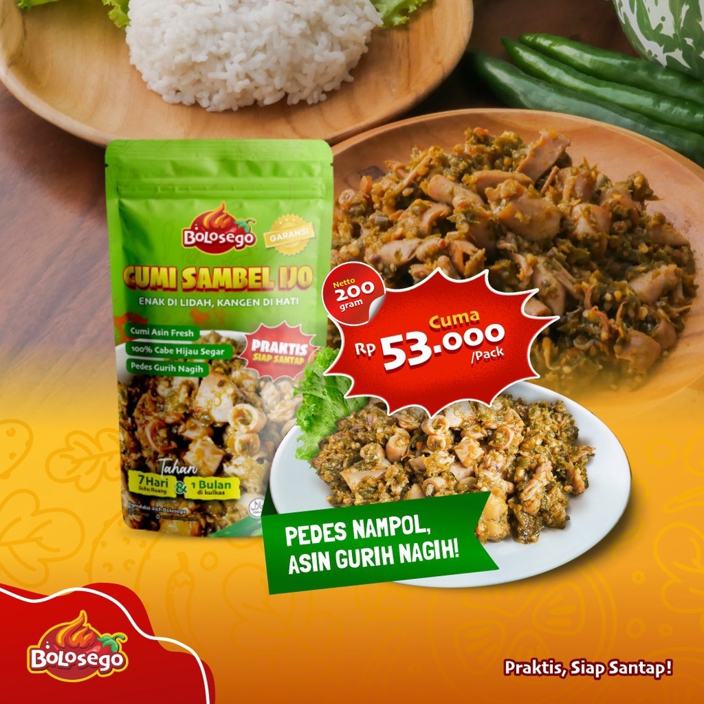 

BERGARANSI! CUMI SAMBEL IJO BOLOSEGO