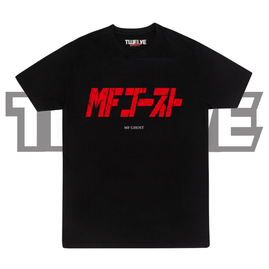 MF GHOST LOGO Red Black Reguler T Shirt | Kaos Anime Japan | Kaos MF Ghost Unisex