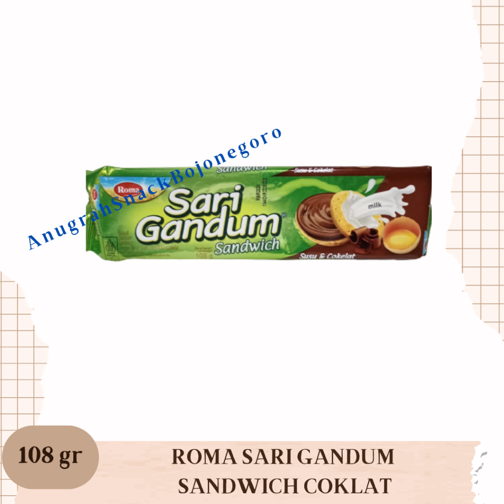 

Roma Sari Gandum Sandwich Coklat 108gr