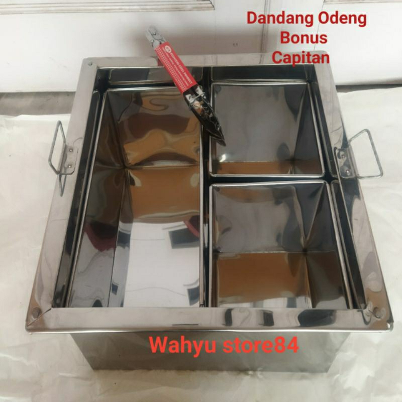 dandang odeng sekat 3 loyang/panci oden kotak stainless