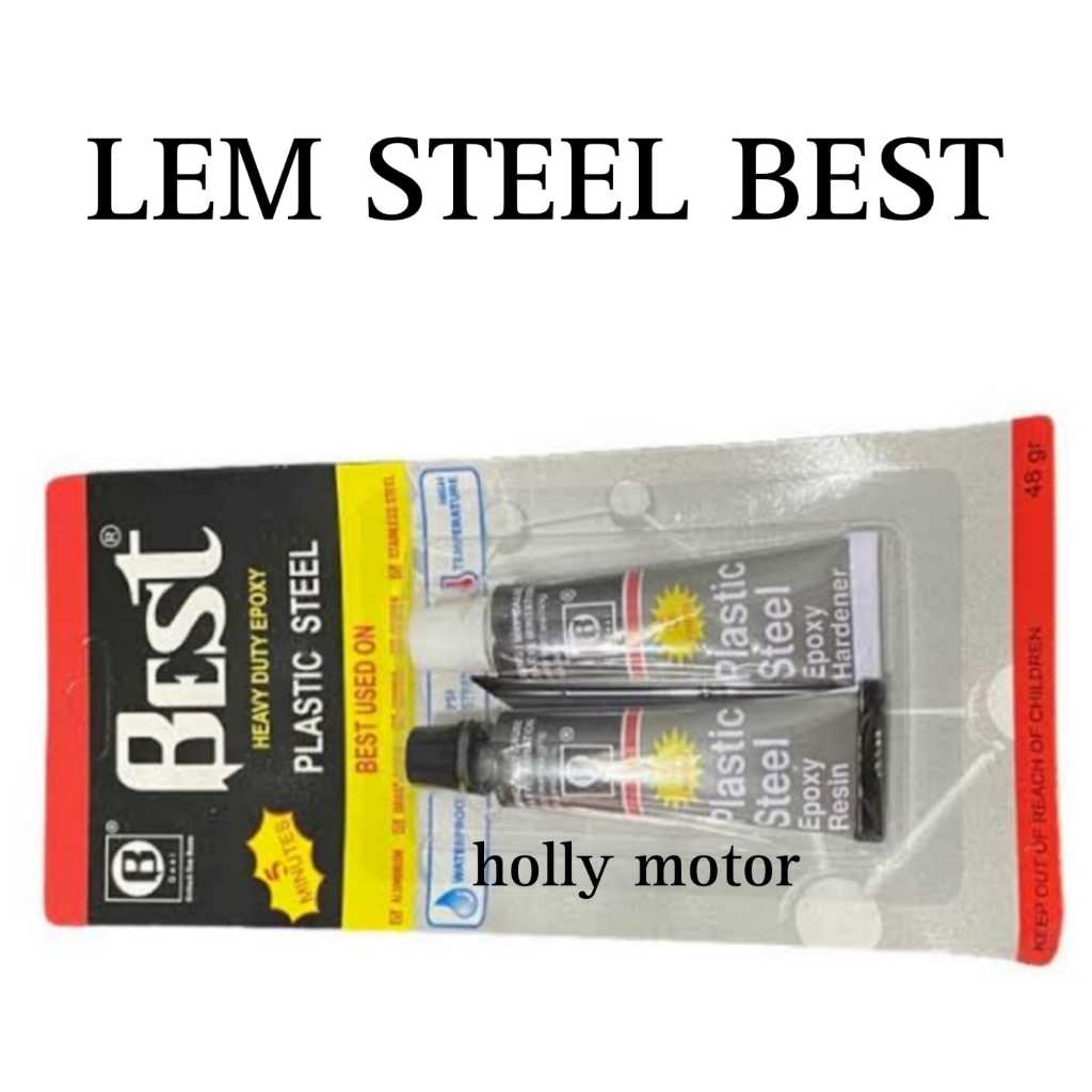 

LEM PLASTIC STEEL 5 MENIT HEAVY DUTY EPOXY 48 GRAM BEST / HI-Q