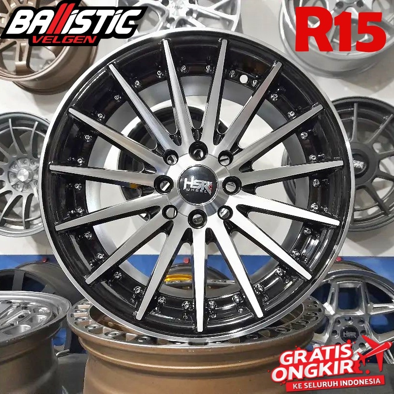 Velg Vossen jari jari ring 15 mobil Calya Sigra Sirion Pelek HSR TSUKUBA R15 lebar 7/8 Pcd 4X100/114