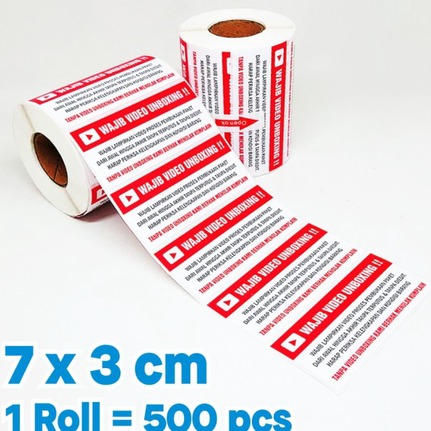 

NBDN2276 Ready Stok Sticker Label Wajib Video Unboxing Stiker Pengiriman Olshop 7 x 3 cm (1 roll/ 500 pcs)