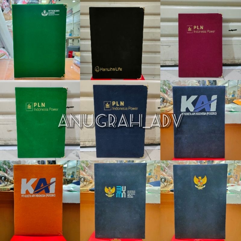 map bludru map kantor map sekolah custom logo dan tulisan sablon ukuran F4 dan A4