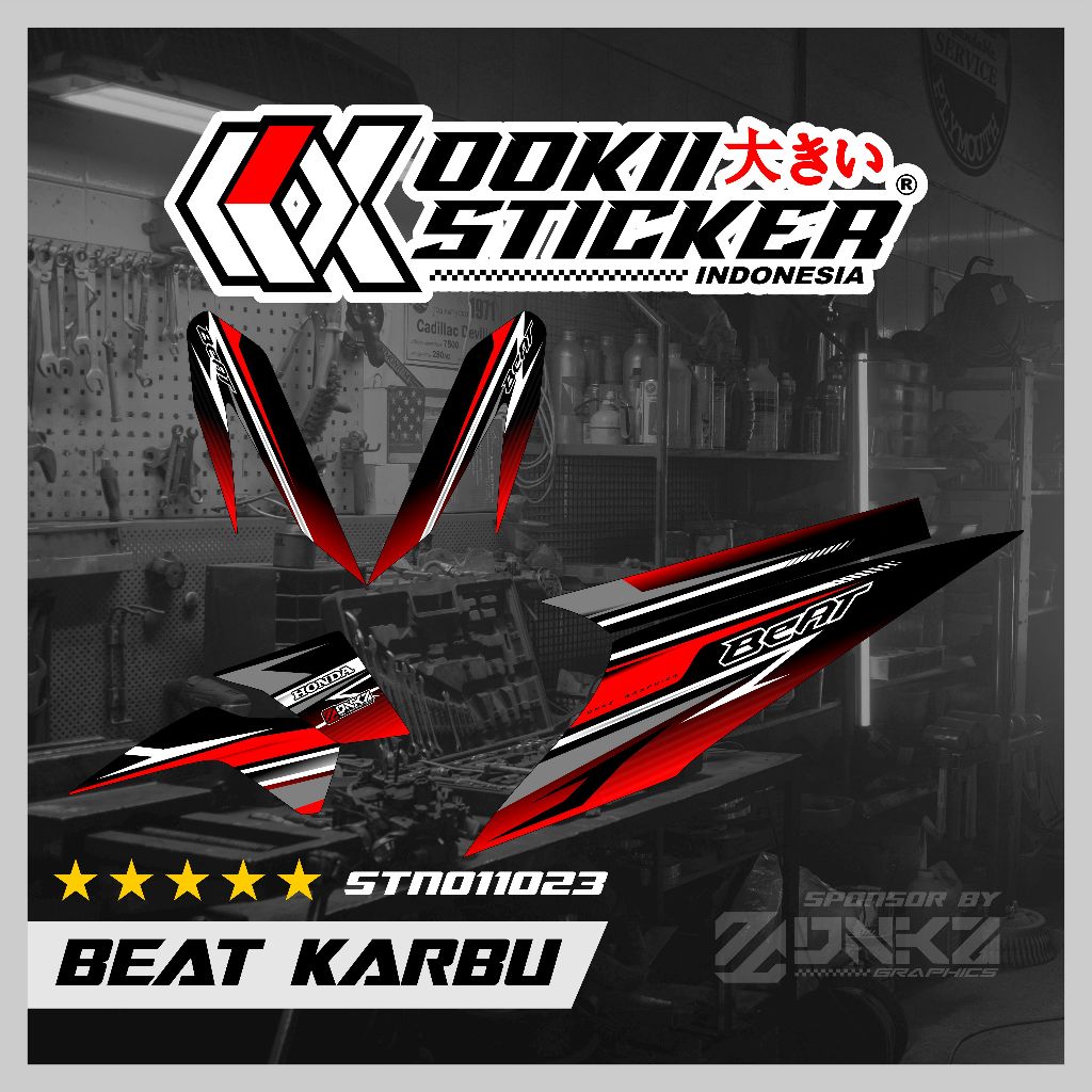 Stiker Beat Karbu Decal Striping Beat Karbu Premium Racing N011023 OOKII