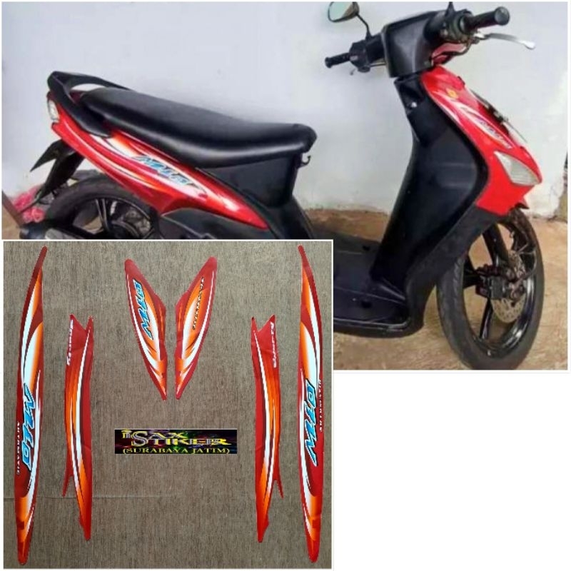 Striping Original Yamaha Mio sporty merah tahun 2007 2008