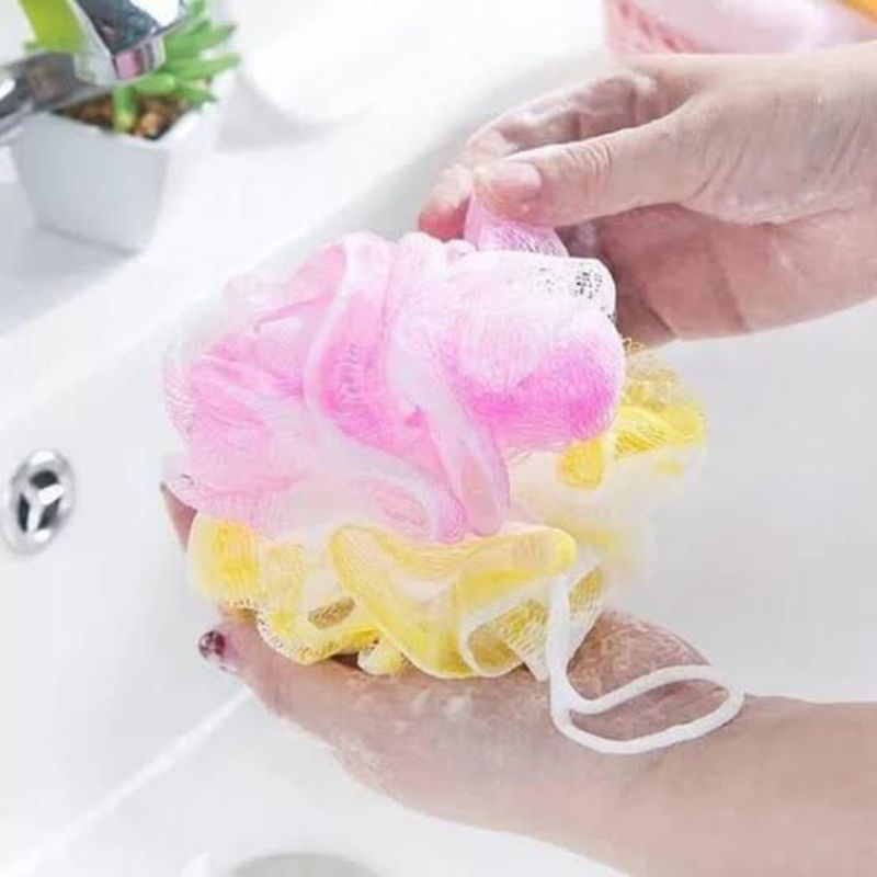 Spon Mandi Besar 35gram Bath Sponge Rainbow Spons Mandi Warna Warni