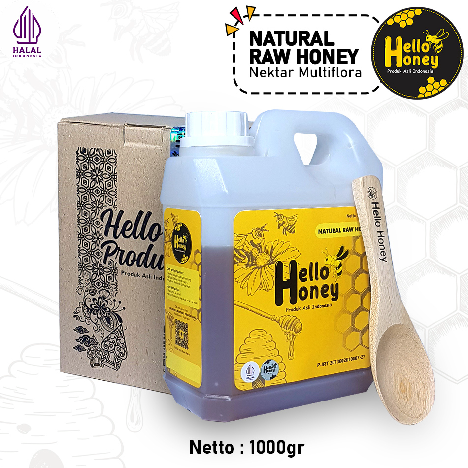 

3.3 FLASH SALE Hello honey - Madu Asli Murni 1 KG - Natural Raw Honey