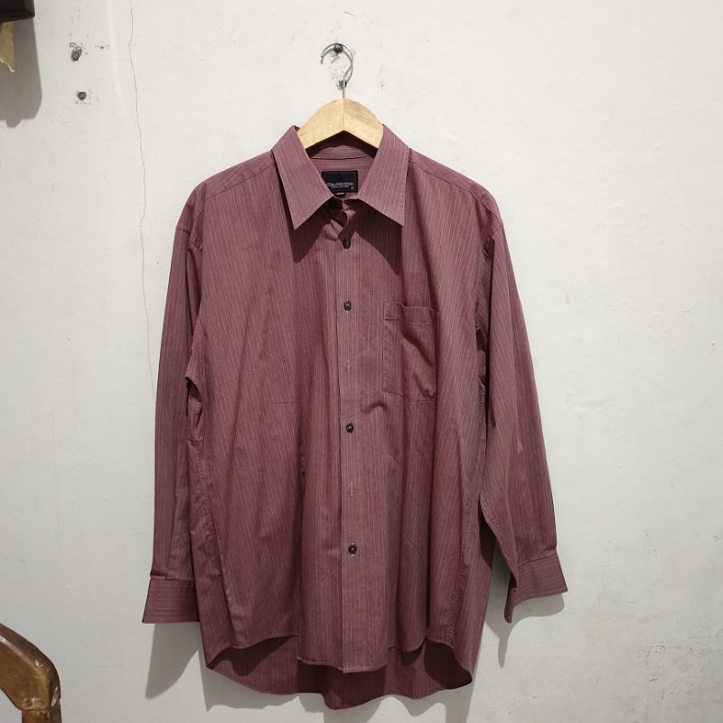 preloved kemeja pria lengan panjang motif garis