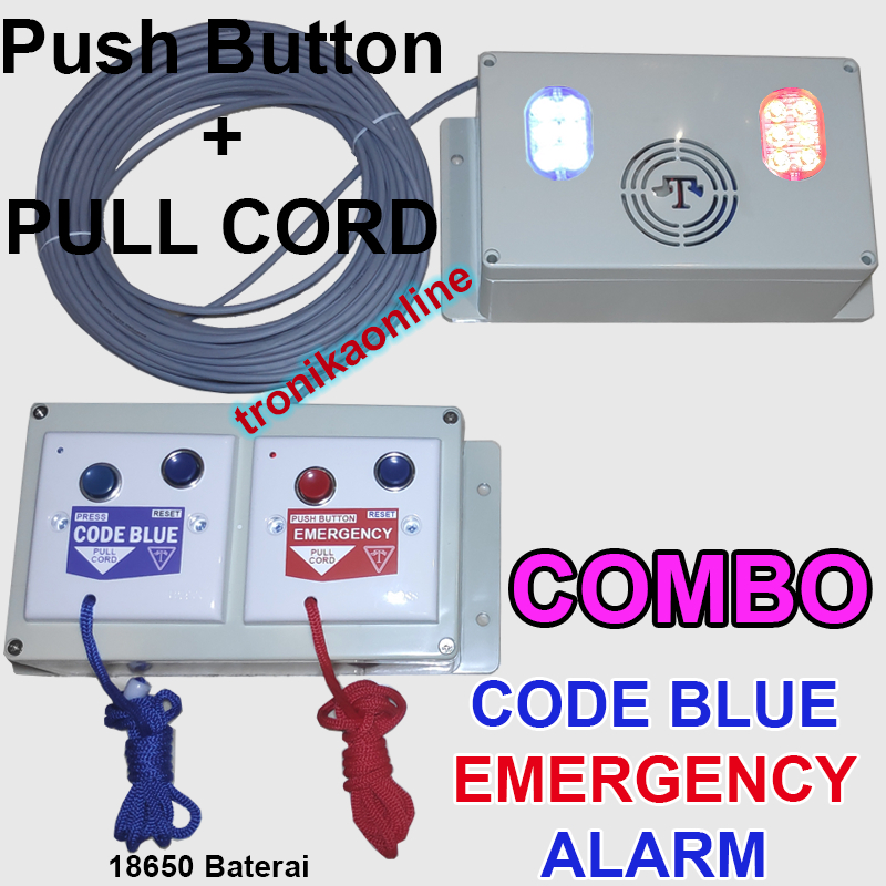 COMBO CODE BLUE EMERGENCY PULL CORD ALARM Cardiac Respiratory Arrest
