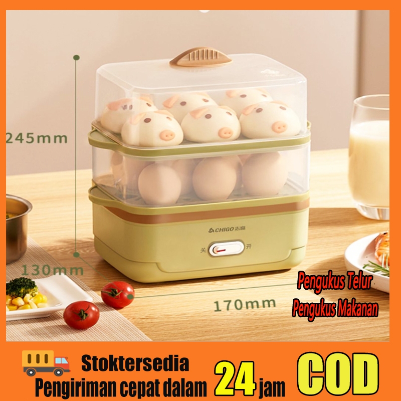 Pengukus telur multifungsi, mesin sarapan otomatis dengan fitur mati otomatis, pengukus kecil
