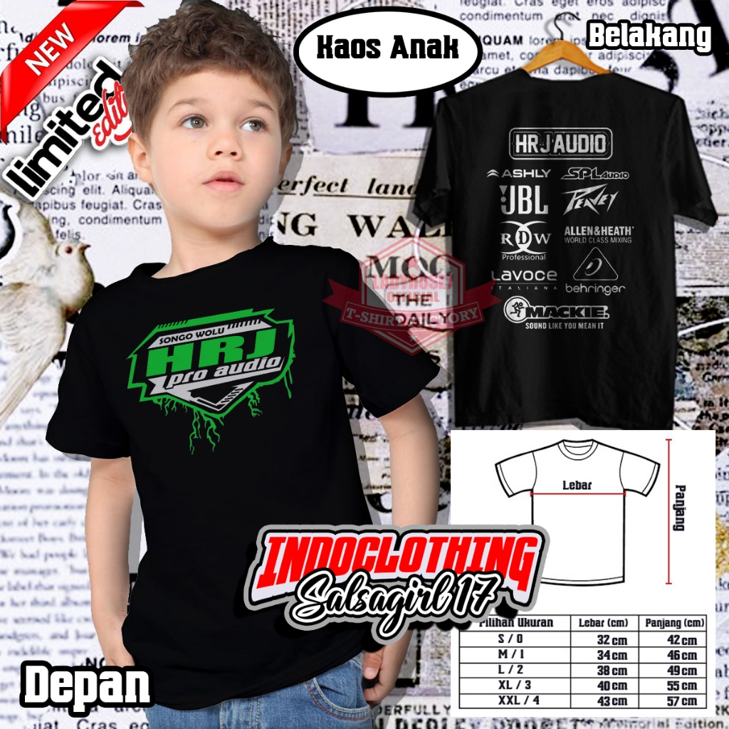 KAOS ANAK HRJ AUDIO LENGAN PENDEK