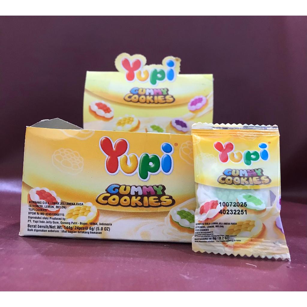 

Yupi Gummy Cookies 6G - Yupi Rasa Vanilla Dan Coklat