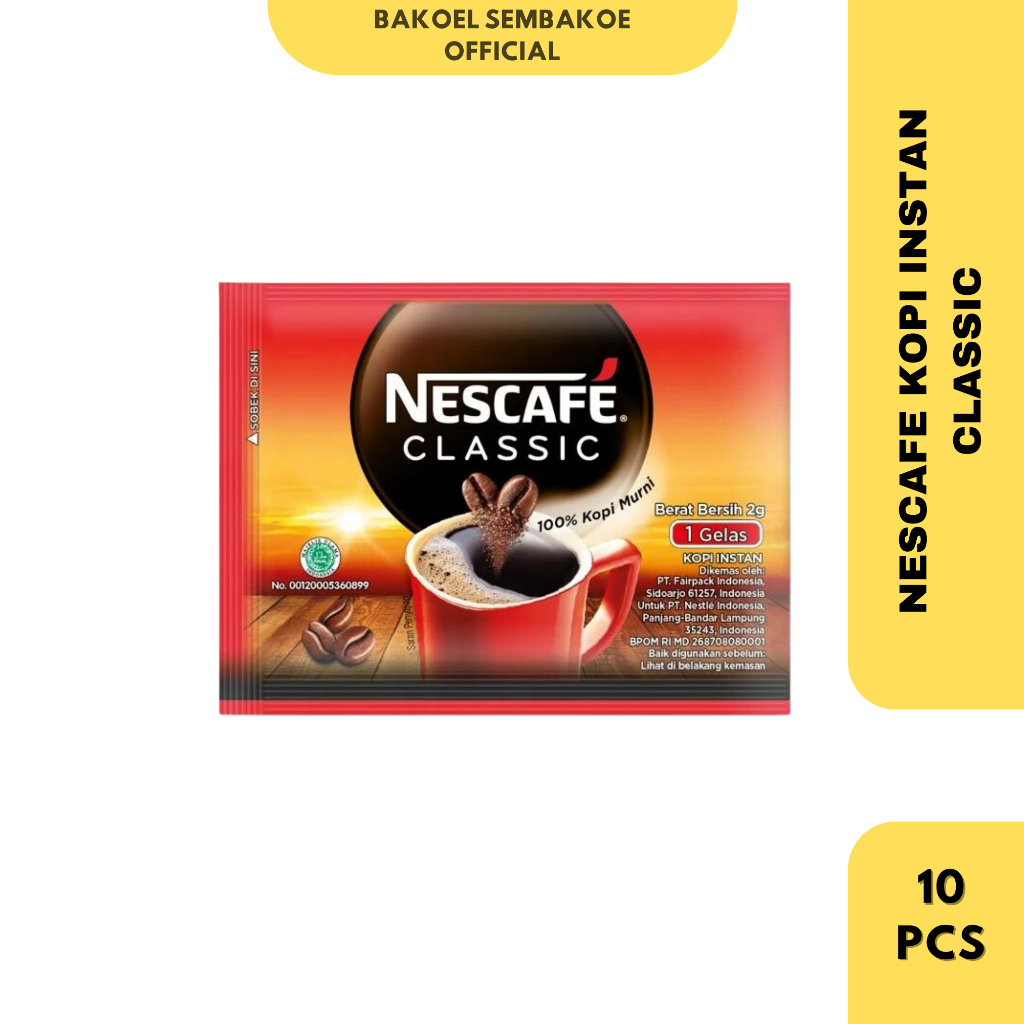 

Kopi Nescafe Classic Sachet 2gram Renceng Isi 10pcs
