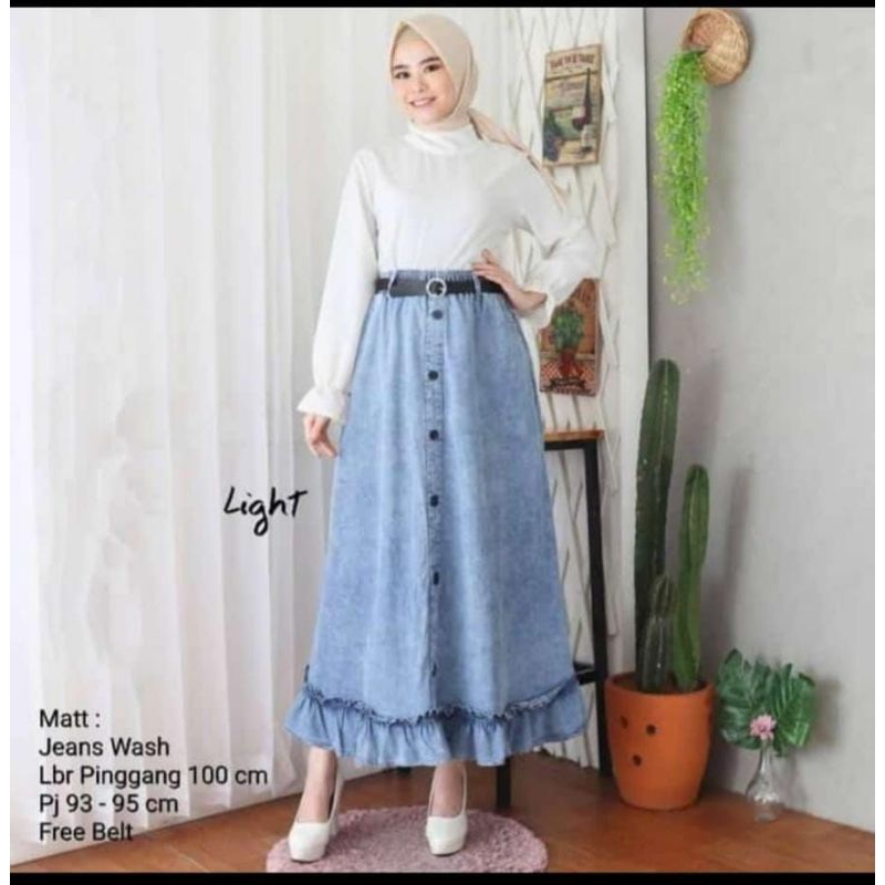 ROK LEVIS  ROK JEANS WANITA DEWASA REMAJA FASHION MUSLIM