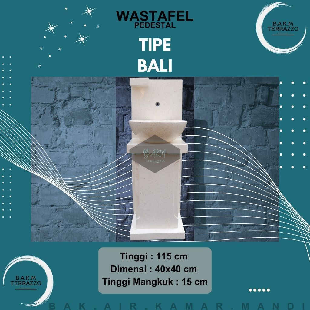 BAK AIR KAMAR MANDI | WASTAFEL PORTABLE TERAZZO | WASHTAFEL KERAMIK | PEDESTAL TIPE BALI