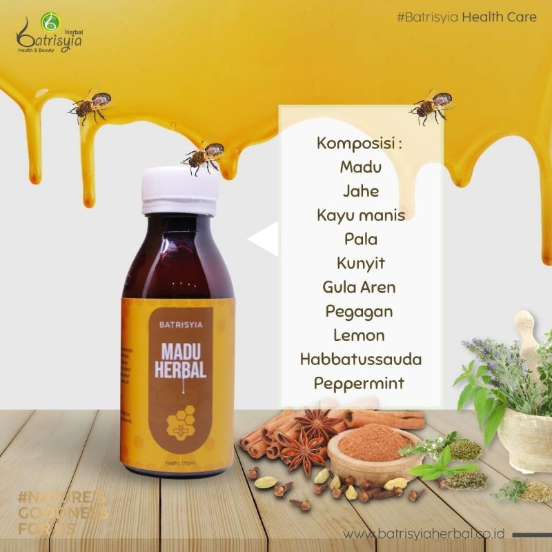 

MADU HERBAL Batrisyia untuk flu & batuk masuk angin menurunkan glukosa darah masalah pencernaan aman bumil