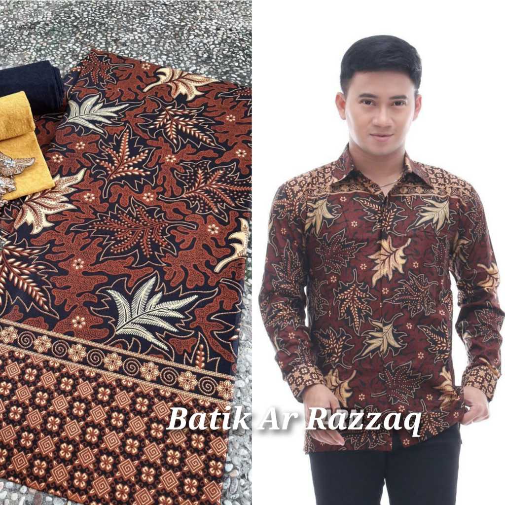 Kain batik printing motif daun klaras kain batik bahan baju kain meteran batik pekalongan termurah