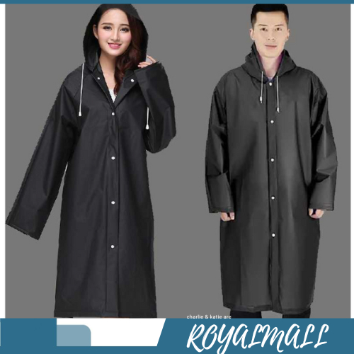 Jas Hujan Portable Raincoat Poncho with Hood / Mantel Jas Hujan Ujan Pria Wanita Cewek Cowok Laki La