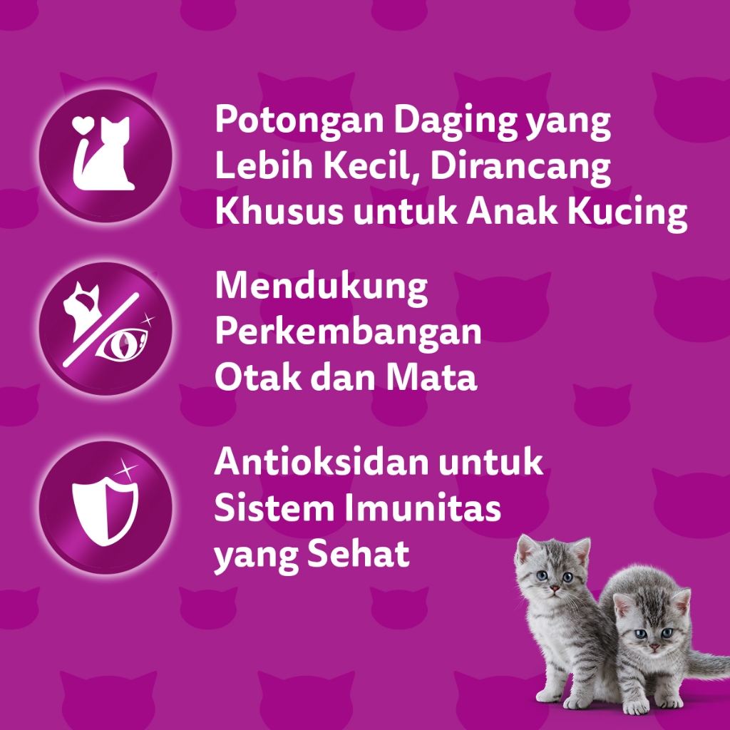 Whiskas Tasty Mix Jelly Makanan Kucing Basah Pouch Junior 70 gr - Isi 14