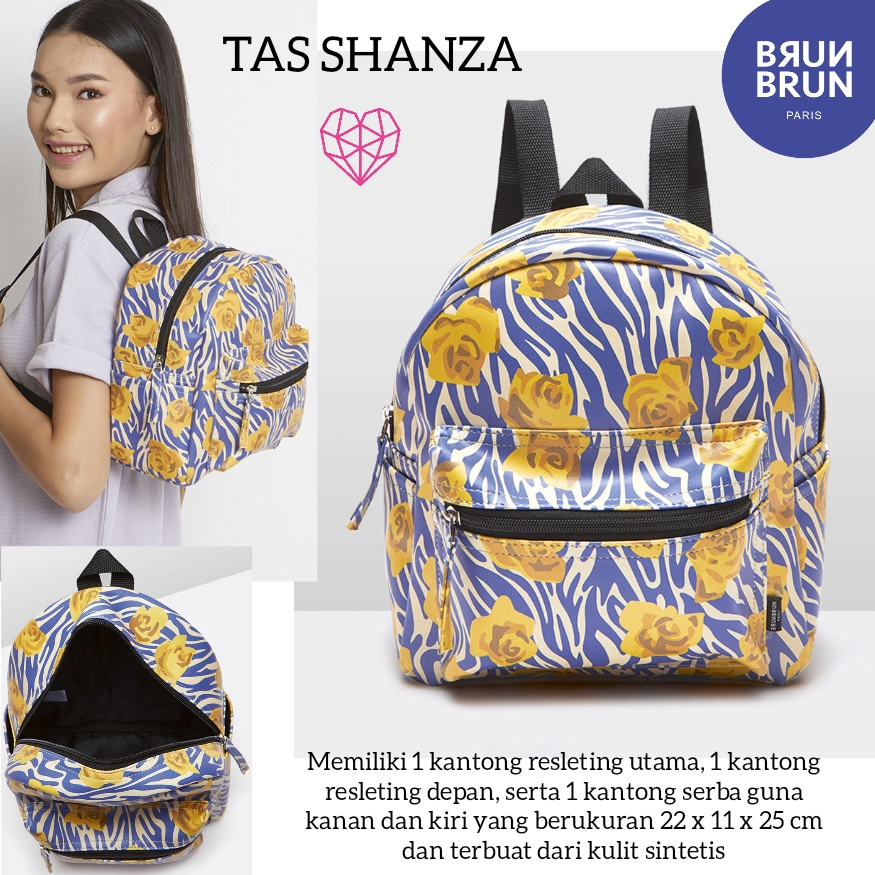 TAS SHANZA BRUNBRUN BRUN PARIS TAS RANSEL PUNGGUNG BACKPACK WANITA BAG