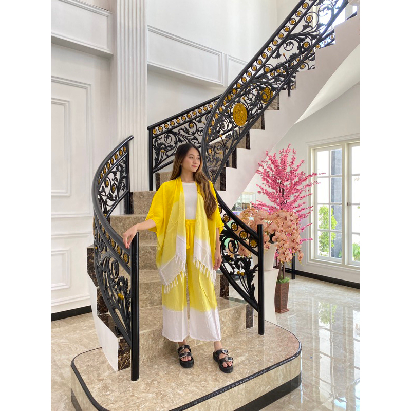 One set setelan gradasi outer kulot bali