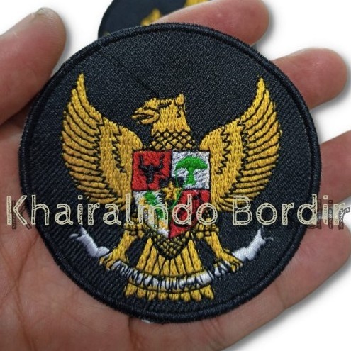 Emblem Badge Logo Atribut Bordir Burung Garuda Pancasila Indonesia