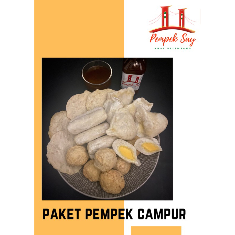 

Pempek Campur (Ikan tenggiri, Pempek Lotong dan Pempek Udang)