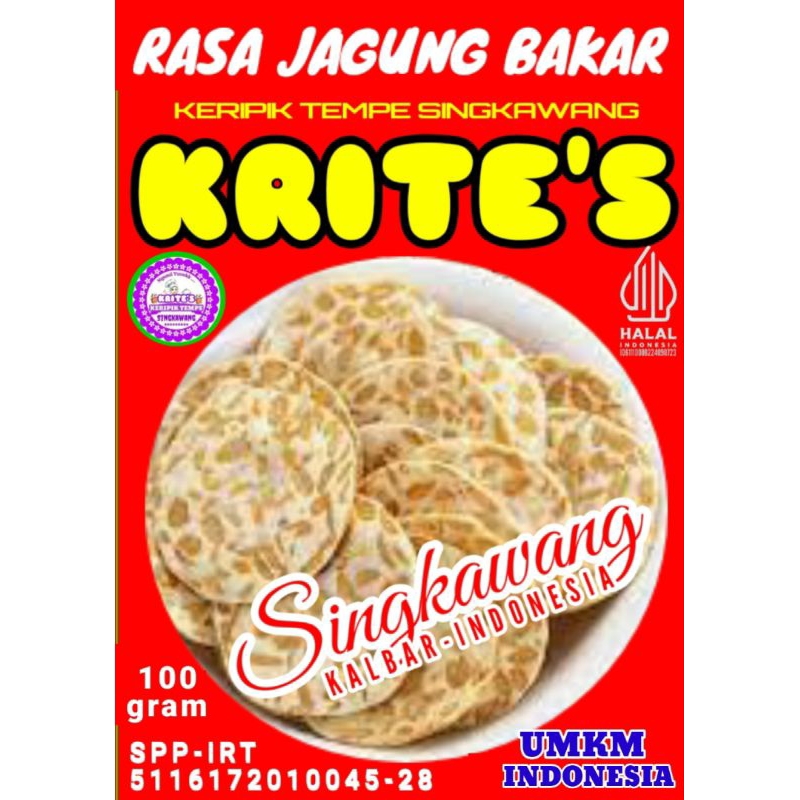 

KERIPIK TEMPE SINGKAWANG 100 gram (RASA JAGUNG BAKAR)