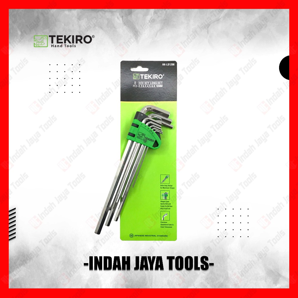 Kunci L Set 8 Pcs Tekiro Long Chrome Vanadium