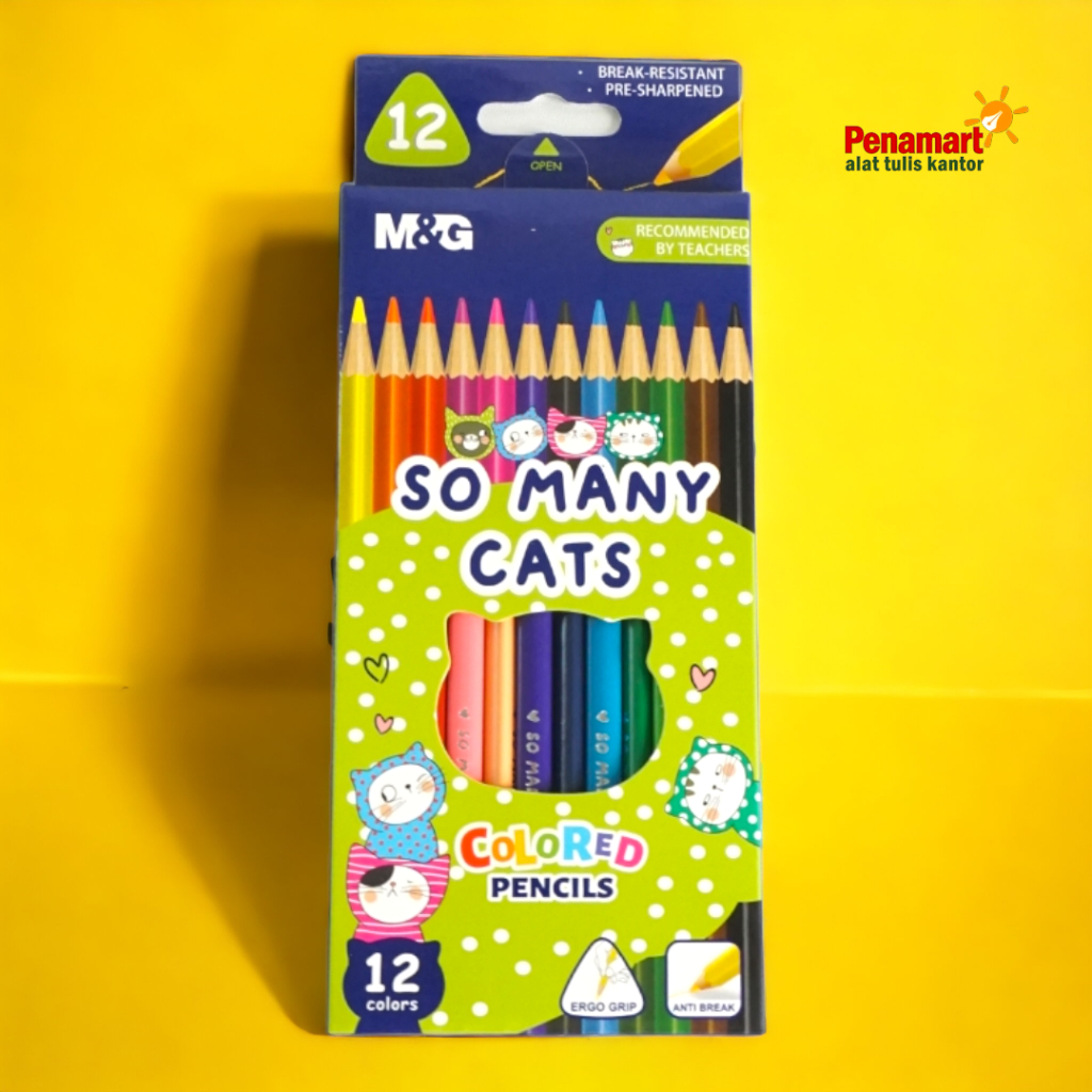 

Pensil Warna Colored Pencils Isi 12 Warna M&G So Many Cats