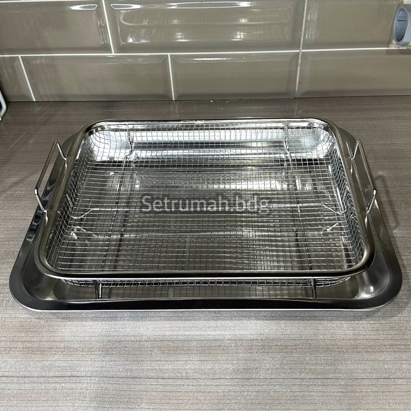 SETRUMAH - Wadah Peniris Minyak Gorengan Crisper Tray Stainless estetik aesthetic