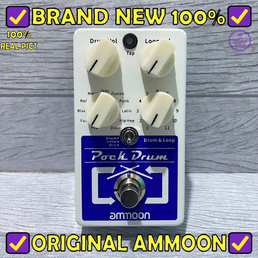 Efek Gitar Ammoon POCKDRUM Multi Drum Machine Looper Tap Tempo Pedal