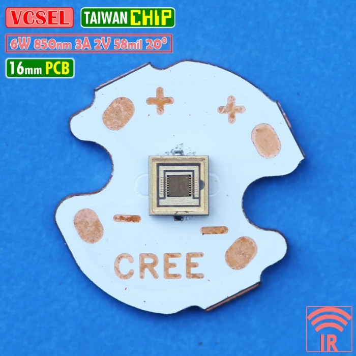 LED IR Infrared Infra merah VCSEL 6W 850nm 16mm InfraRed LED IR Laser Senter Night Vision NV 2V 3A