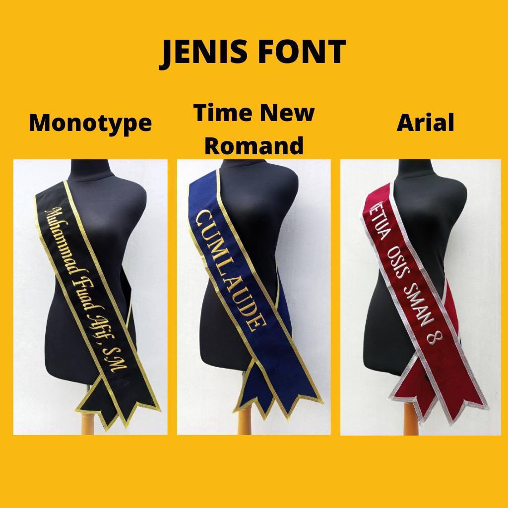 Selempang Wisuda samping//Selempang Wisuda Bludru Murah 1 hari jadi//Selempang Bludru bordir