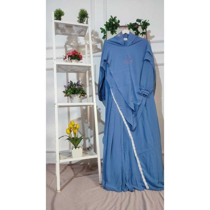 SALE akhifa syari by ashafa syari / gamis polos set khimar