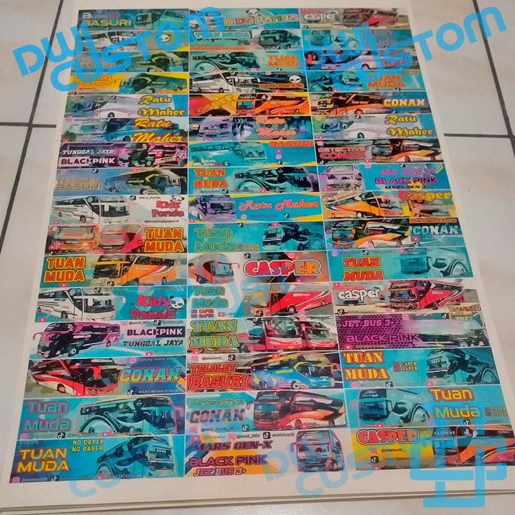 

STICKER BUS BASURI 1 LEMBAR ISI 48 / STICKER BUS MANIA / STICKER BIS BASURI KIDS PANDA / STIKER BUS VIRAL