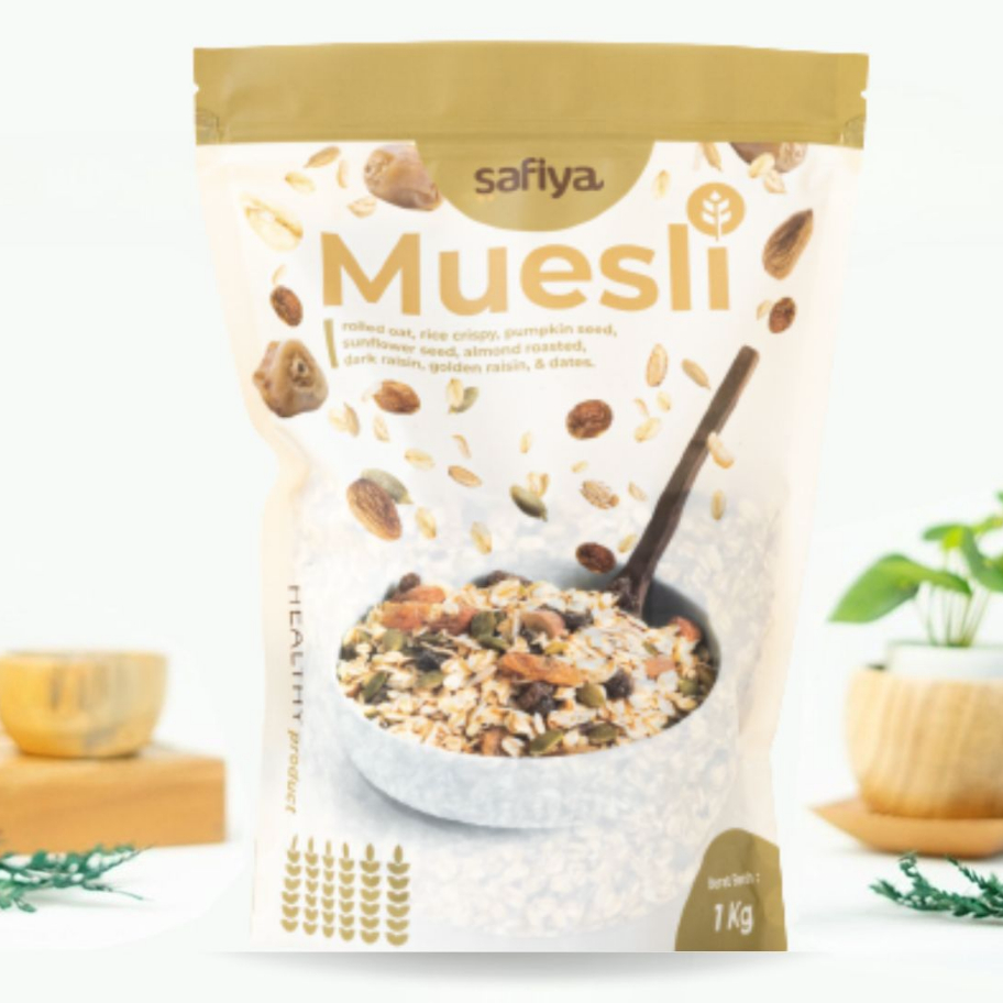 

➨➤✹✴ Muesli Dried Fruit Mix 1 Kg Safiya Sereal Makanan Ringan - Sereal Diet Sehat Alami Oatmeal