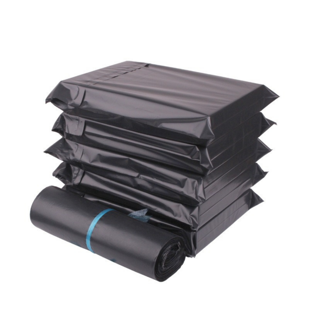 Plastik Packing POLYMAILER | Plastik Online | Polymailer Premium  | Polymailer Lem Permanent | Hitam Glossy Ukuran Besar